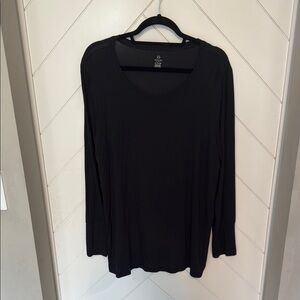 Aerie Black Relaxed Long Sleeve Blouse